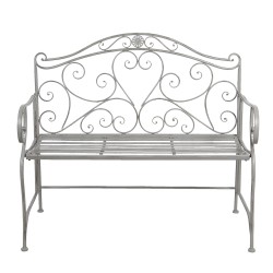 Clayre & Eef Banc de jardin 103x51x94 cm Gris Fer