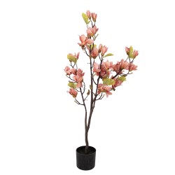 Clayre & Eef Kunstpflanze Magnolie 20x15x120 cm Orange Kunststoff