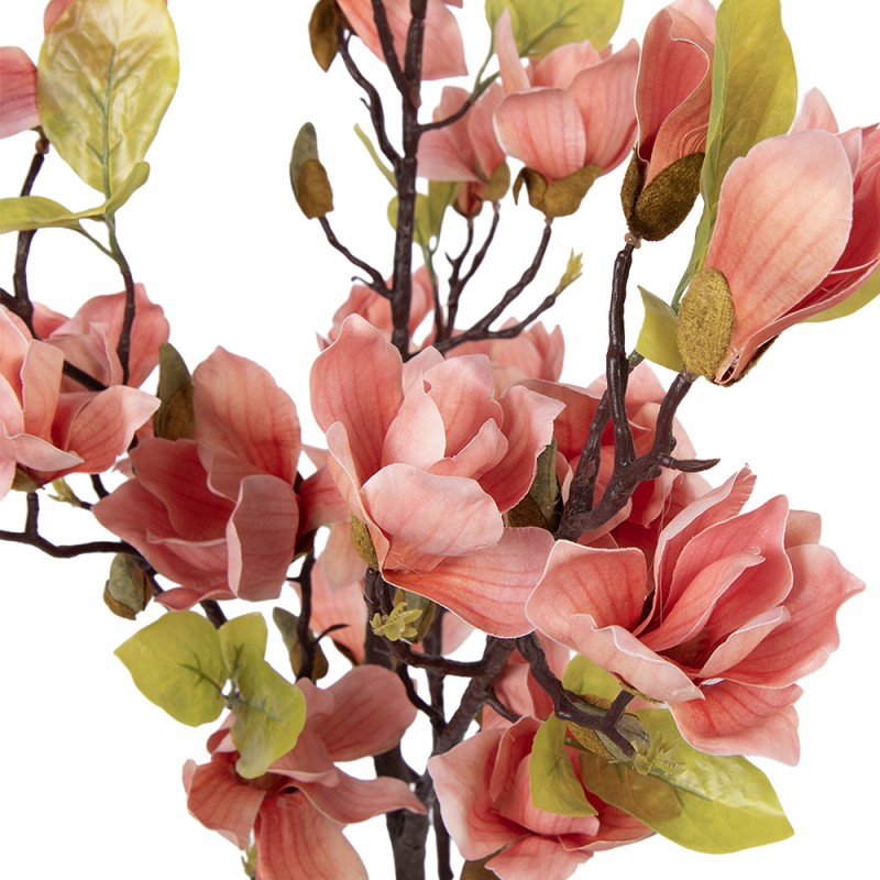 Clayre & Eef Kunstpflanze Magnolie 20x15x120 cm Orange Kunststoff