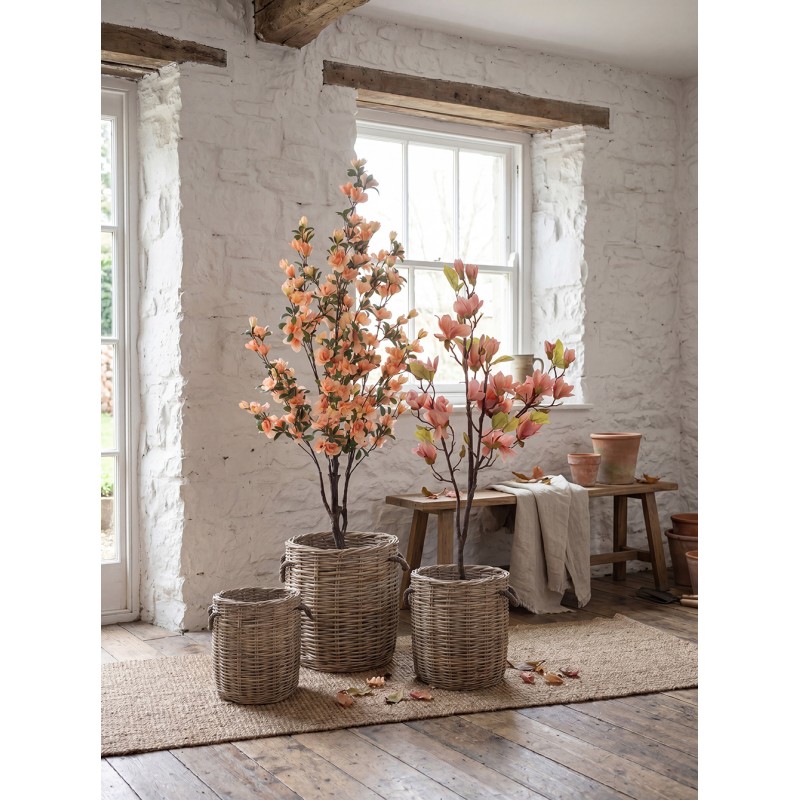 Clayre & Eef Kunstpflanze Magnolie 20x15x120 cm Orange Kunststoff