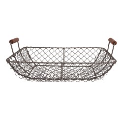 Clayre & Eef Aufbewahrungskorb 32x26x12 cm Braun Metall