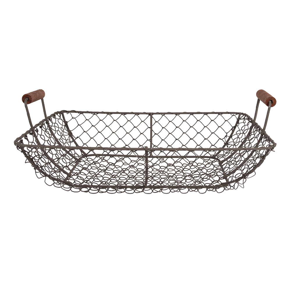 Clayre & Eef Opbergmand 32x26x12 cm Bruin Metaal afbeelding