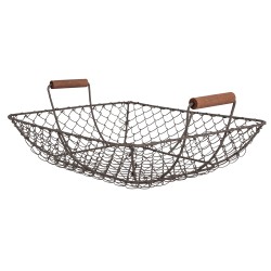 Clayre & Eef Aufbewahrungskorb 32x26x12 cm Braun Metall