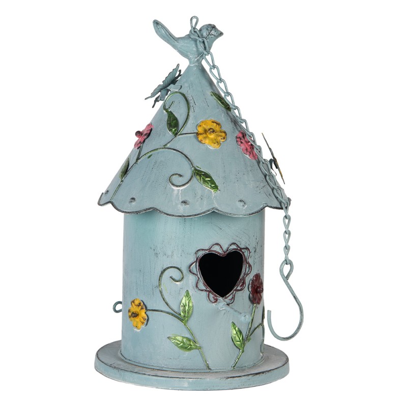 Clayre & Eef Birdhouse 16x19x29 cm Blue Metal