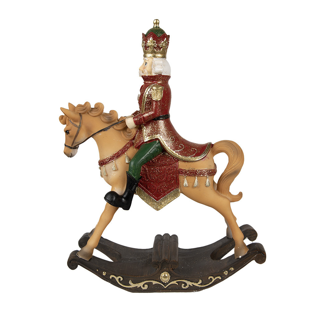 Clayre & Eef Beeld Hobbelpaard 22x9x29 cm Bruin Kunststof afbeelding
