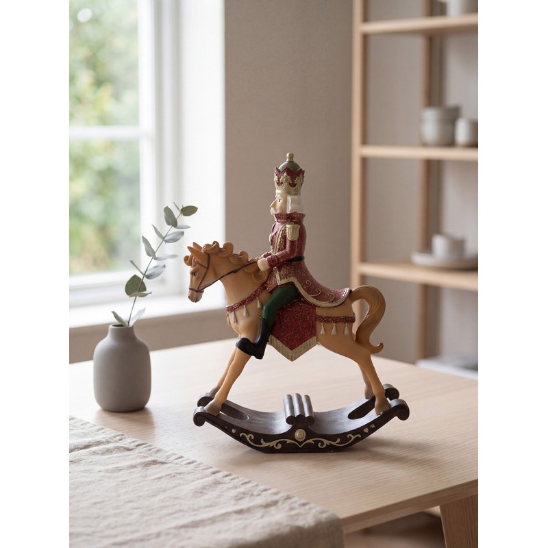 Clayre & Eef Beeld Hobbelpaard 22x9x29 cm Bruin Kunststof