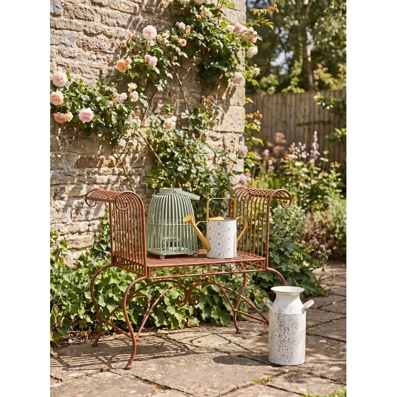 Clayre & Eef Décoration d'un bidon de lait 15x11x23 cm Beige Gris Fer