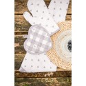 Clayre & Eef Grembiule bambino 48x56 cm Grigio Beige Cotone Cuoricini