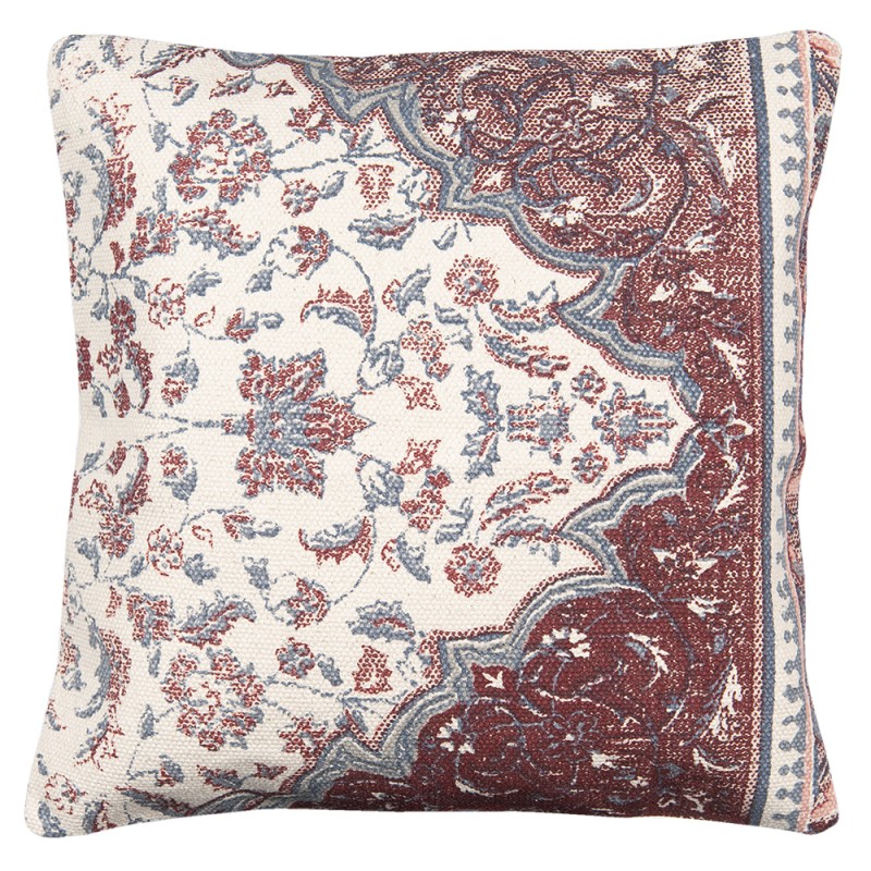 Clayre & Eef Kussenhoes 50x50 cm Roze Blauw Katoen
