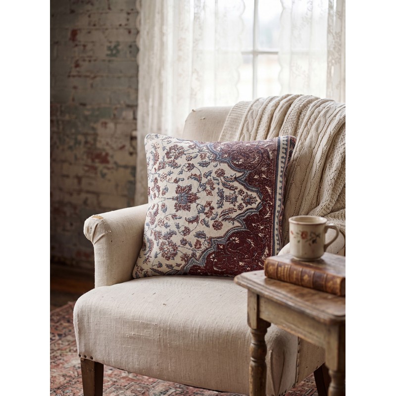 Clayre & Eef Kussenhoes 50x50 cm Roze Blauw Katoen