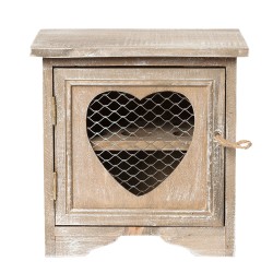Clayre & Eef Placard à œufs 19x14x19 cm Marron Bois Coeur