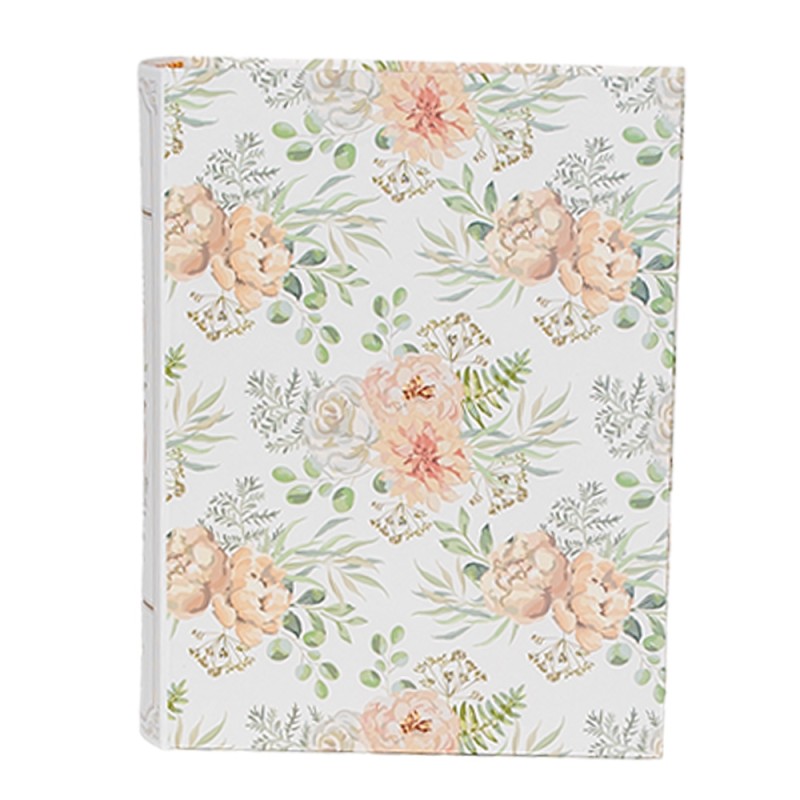 Clayre & Eef Aufbewahrungsbox 3er Set Bücher 29x24x7/25x20x6/22x16x5 cm Weiß Grün Karton Blumen
