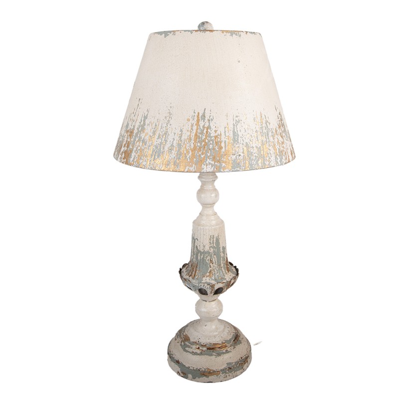 Clayre & Eef Lampada da tavolo Ø 36x70 cm Beige Metallo