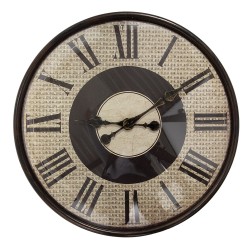 Clayre & Eef Orologio da parete Ø 50x6 cm Marrone Beige Plastica