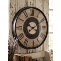 Clayre & Eef Wanduhr Ø 50x6 cm Braun Beige Kunststoff