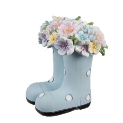 Clayre & Eef Statuetta decorativa Stivale 10x10x12 cm Blu Plastica