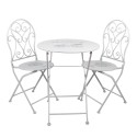 Clayre & Eef Bistroset Bistrotafel Bistrostoel 3-delig Ø 60x70 Wit IJzer