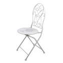 Clayre & Eef Bistroset Bistrotafel Bistrostoel 3-delig Ø 60x70 Wit IJzer