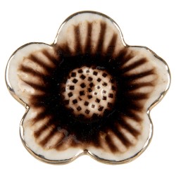 Clayre & Eef Door Knob Flower Ø 5x3 cm Beige Ceramic