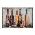Clayre & Eef 3D Metal Paintings 120x80 cm Brown Red Metal Wine Bottle