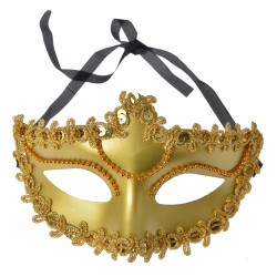 Clayre & Eef Maschera veneziana 18x10x10 cm Color oro Poliestere