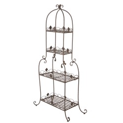 Clayre & Eef Supporto per piante 74x39x160 cm Marrone Metallo