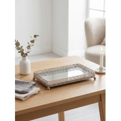 Clayre & Eef Decoratie schaal 20x10x3 cm Zilverkleurig Metaal