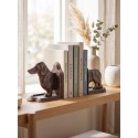 Clayre & Eef Buchstützen 2er-Set Hund Dackel 23x8x13 cm Braun Eisen