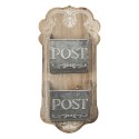 Clayre & Eef Portalettere 26x10x53 cm Marrone Grigio Legno