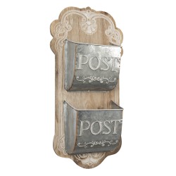 Clayre & Eef Portalettere 26x10x53 cm Marrone Grigio Legno