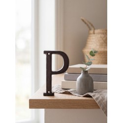 Clayre & Eef Lettera P di ferro 13 cm Marrone Ferro