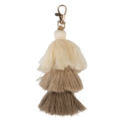 Clayre & Eef Keychain 4x4x13 cm Beige Synthetic