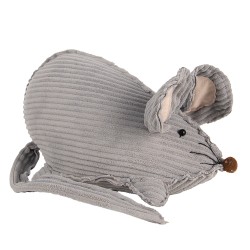 Clayre & Eef Door Stop Mouse 28x15x16 cm Grey Synthetic