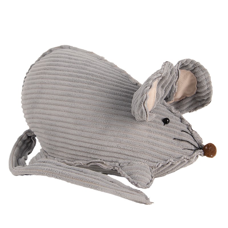 Clayre & Eef Deurstopper Muis 28x15x16 cm Grijs Synthetisch