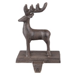 Clayre & Eef Haak Kerstsok Rendier 13x11x21 cm Bruin IJzer