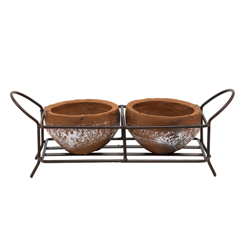 Clayre & Eef Supporto per piante 30x12x10 cm Marrone Metallo