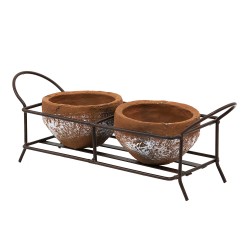 Clayre & Eef Pflanzenhalter 30x12x10 cm Braun Metall