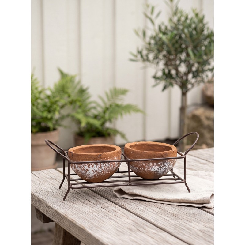 Clayre & Eef Supporto per piante 30x12x10 cm Marrone Metallo