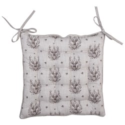 Clayre & Eef Stoelkussen Foam 40x40x4 cm Beige Katoen Hert