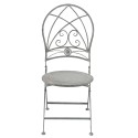 Clayre & Eef Set da bistrot Tavolo da bistrot Sedia da bistrot 3 pezzi Ø 70x76 cm Grigio Ferro