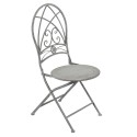 Clayre & Eef Set da bistrot Tavolo da bistrot Sedia da bistrot 3 pezzi Ø 70x76 cm Grigio Ferro