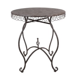 Clayre & Eef Tavolo da bistr Ø 70x75 cm Marrone Metallo