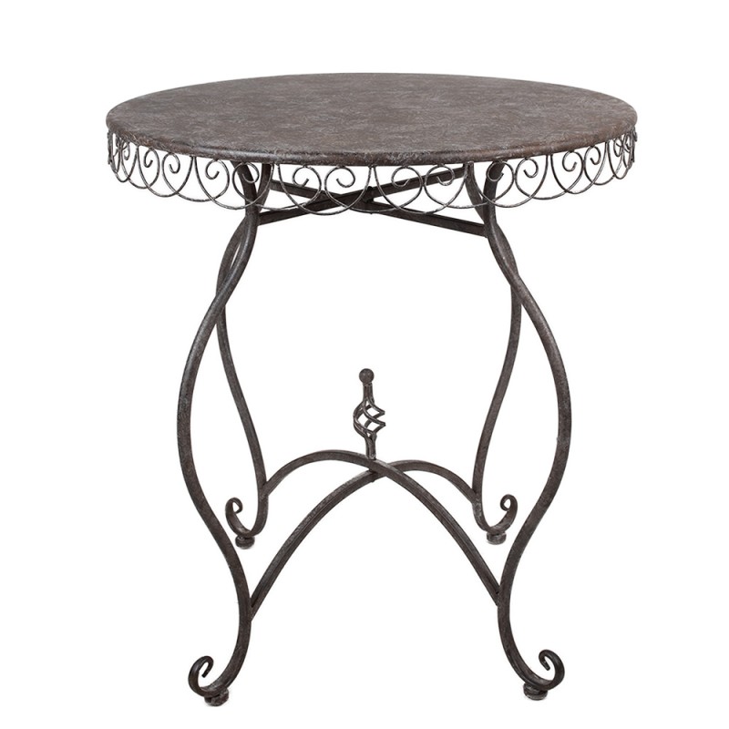 Clayre & Eef Tavolo da bistr Ø 70x75 cm Marrone Metallo