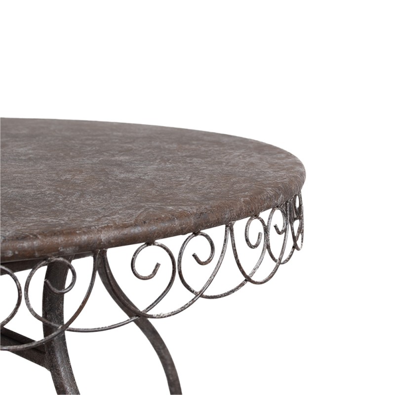 Clayre & Eef Tavolo da bistr Ø 70x75 cm Marrone Metallo