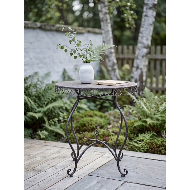 Clayre & Eef Tavolo da bistr Ø 70x75 cm Marrone Metallo