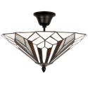 Lumilamp Lampada da soffitto Tiffany Ø 40x28 cm Bianco Marrone Metallo