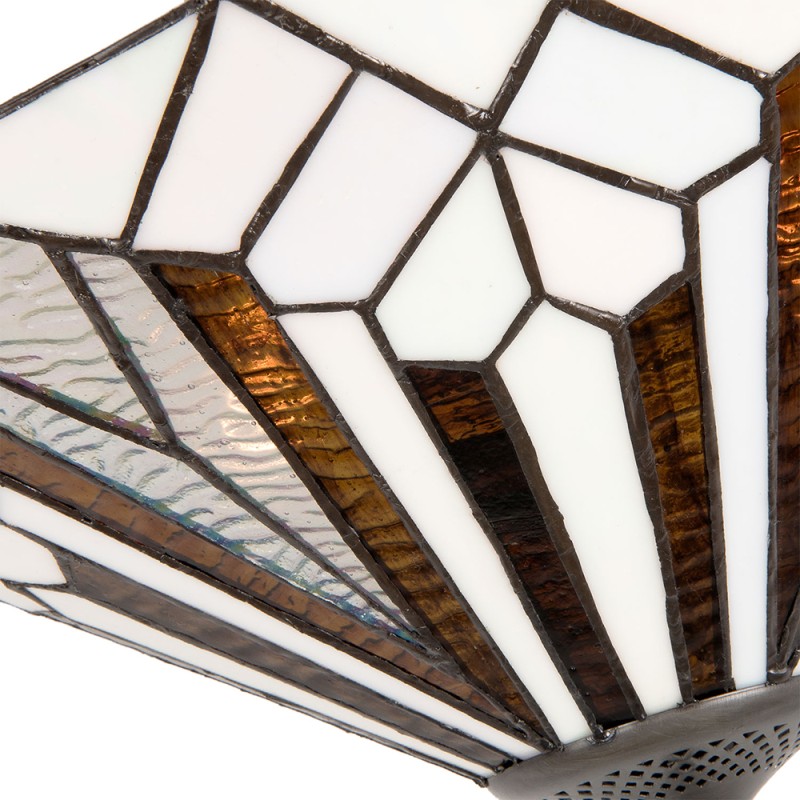 Lumilamp Lampada da soffitto Tiffany Ø 40x28 cm Bianco Marrone Metallo