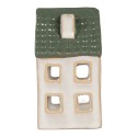 Clayre & Eef Portacandela Casa 7x7x13 cm Grigio Ceramica
