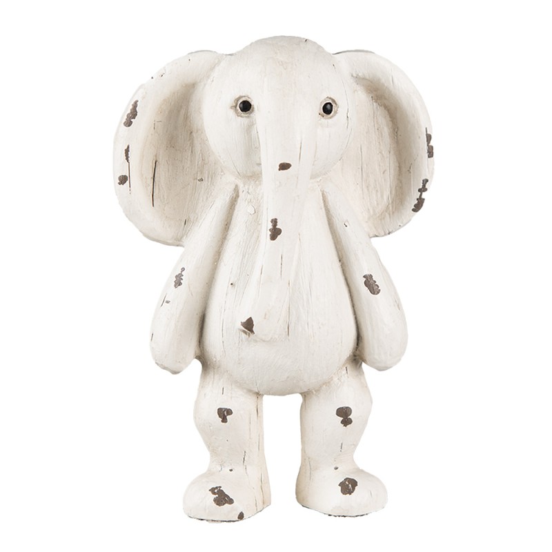 Clayre & Eef Statuetta Elefante 5x4x10 cm Beige Marrone Poliresina