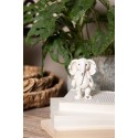 Clayre & Eef Statuetta Elefante 5x4x10 cm Beige Marrone Poliresina